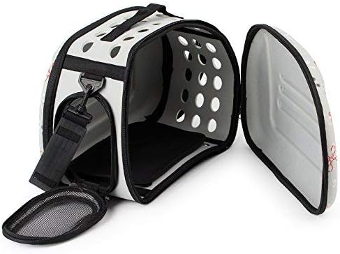 Foldable Pet Dog Carrier Cage Collapsible Travel Kennel - Portable Pet Carrier Outdoor Shoulder Bag for Puppy Dog Cat (S, Grey)