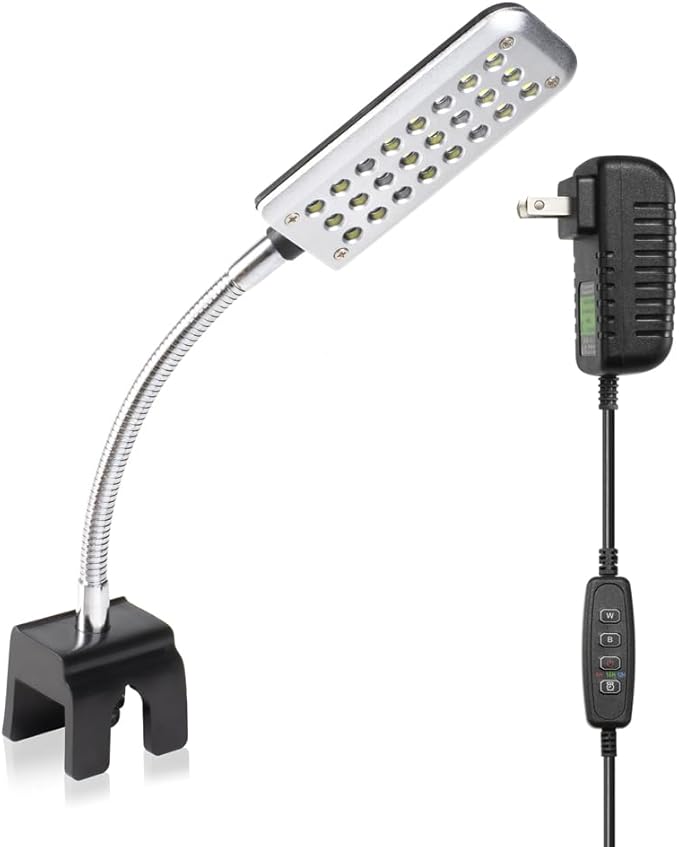 DaToo Aquarium Light Small LED Clip Light for Fish Tank 1.5W with Timer&Dimmer, 1 Yr Warranty
