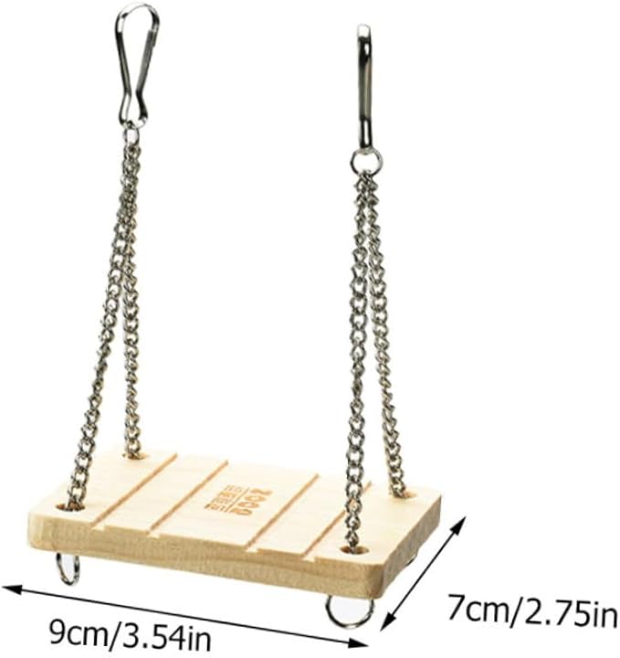 ORFOFE 2pcs Natural Swing Ladder for Hamsters Wooden Teeth Chain Toy Exercise Swing for Parrots Birds Chickens Pet Toy