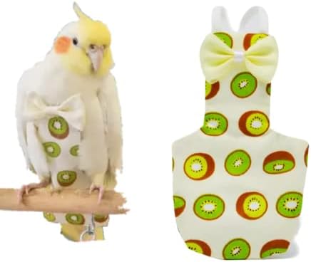Bird Flight Suits Diapers for Monk Parakeets, Conures, Lovebirds, Cockatiels Flight Suits, Parrot Clothes, Bird Training Nappy Suit Liners Clothes (Small,Green)