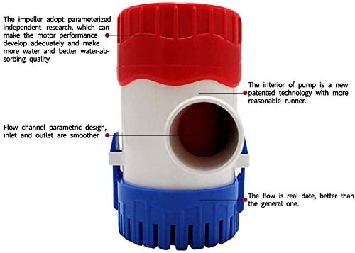 Submersible Boat Bilge Water Pump 12v 1100gph Non-Automatic Marine Electric Bilge Pump for Ponds, Pools, Spas Silent, Boat Caravan RV Submersible