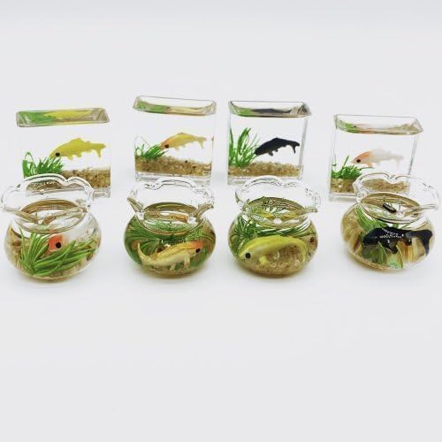 2Pcs 1/12 Scale Accessories Dollhouse Fish Tank, Miniature Fish Bowl Miniature Dollhouse Accessories for Garden Scene Decor Desktop Ornaments, Dollhouse Decor, Decorations
