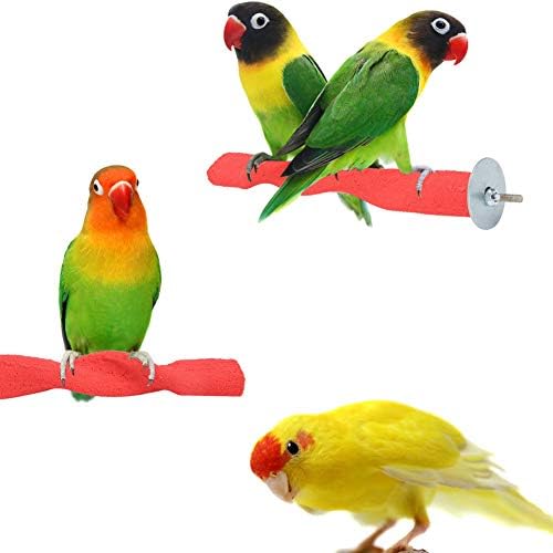 Bird Perch Grinding Stick 8.7 Wood Sand Blasted Trimmer Cage Perch for Bird Cage Accessories for Small Birds Parakeets Budgies Cockatiels Lovebirds Conures