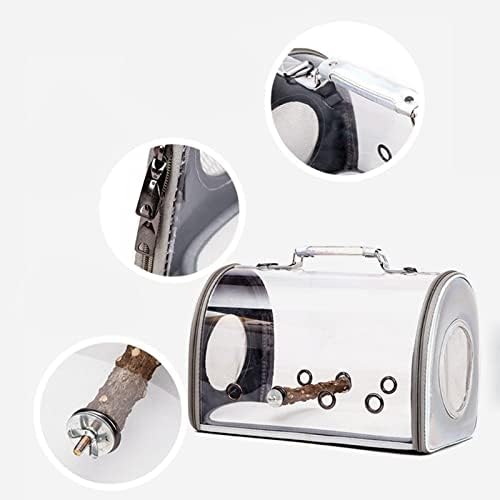 Birdcages D0Lf Bird Carrier with Stand Perch Portable Bird Travel Cage Breathable Parrot Go Out Backpack for Small Animals,Clear
