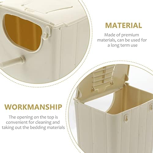 POPETPOP Parakeet Nesting Box, Bird Nest Breeding Box Bird Hut Cage Mounted Plastic Nesting Boxes for Cockatiel Budgie Parrot 2Pcs Bird Cage