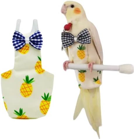 Bird Flight Suits Diapers, Parrot Flight Suits Diapers for Monk Parakeets, Cockatiels Flight Suits, Parrot Clothes, Bird Training Nappy Suit Liners Clothes (Large,Yellow-C)