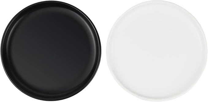Ceramic Shallow Cat Dish 6 inch, Whisker Fatigue Free Cat Food Bowls, Wide and Small Pet Plate for Kitten and Kitty, Short Legged Munchkin Cat