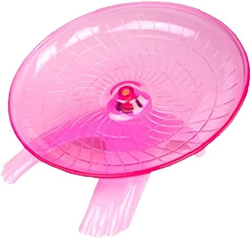 Litewood Small Hamster Wheel Hermit Crab Wheel Small Animal Flying Saucer Spinner Silent Running Exercise Toy Cage Tank Accessory for Dwarf Hamster Gerbil Mouse Rat Mice Hermit Crab (Pink)