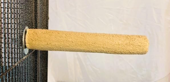 Polly's Pastels Nail Trimming & Beak Conditioning Safety Perch for Cockatiels, Cockatoos, Macaws, Parakeets, Budgies, Parrots and All Other Birds (Brown, Medium-1 1/4" Dia. x 8" Long)