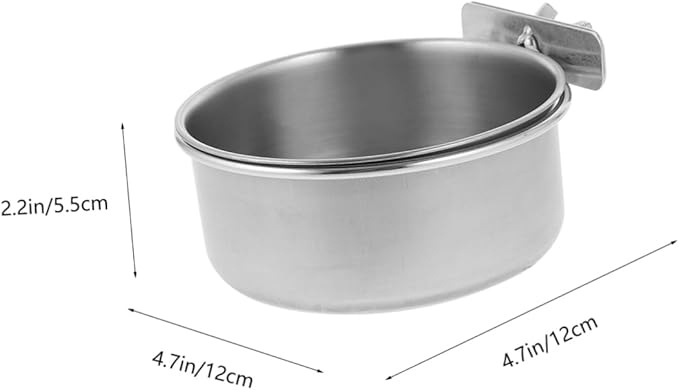POPETPOP Stainless Steel Hanging Pet Bowl for Birds Cats Dogs Resistant Coop Cup Easy to Install Dishwasher for Cages and Crates