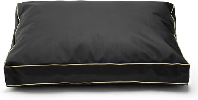 Dog Bed Cover,Waterproof Tough Plastic DIY Pet Bed Cover,Non Stick Hair Easy to Clean Rectangular Fillable Dog Bed Covers with Zipper(Black,44" L x 32" W x 4" Th,Cover Only)