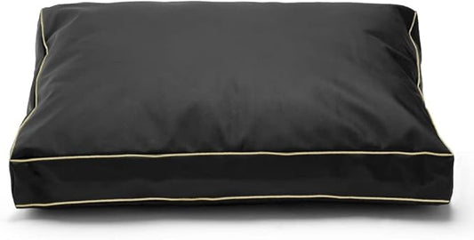 Dog Bed Cover,Waterproof Tough Plastic DIY Pet Bed Cover,Non Stick Hair Easy to Clean Rectangular Fillable Dog Bed Covers with Zipper(Black,44" L x 32" W x 4" Th,Cover Only)