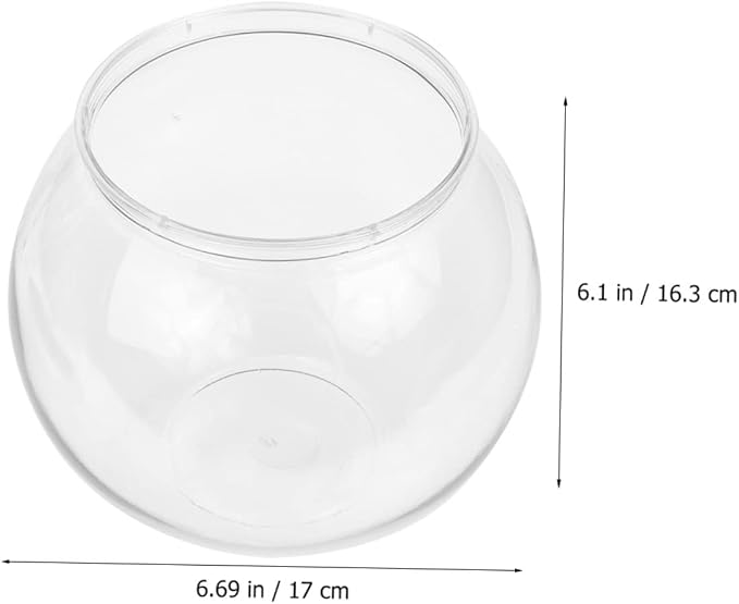DOITOOL Round Fish Bowl for Betta Fish 3 Gallon Inexpensive Plastic Tank Portable Desktop Aquarium for Home Office
