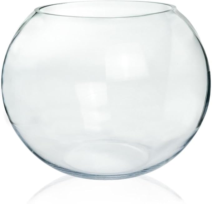 Glass Bubble Bowl, 4.5" Height x 6" Width Glass Fish Bowl Vase, Bubble Bowl vase for Terrarium, Flower vase Centerpiece