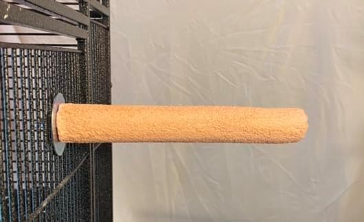 Polly's Pastels Nail Trimming & Beak Conditioning Safety Perch for Cockatiels, Cockatoos, Macaws, Parakeets, Budgies, Parrots and All Other Birds (Coral, Medium-1 1/4" Dia. x 8" Long)