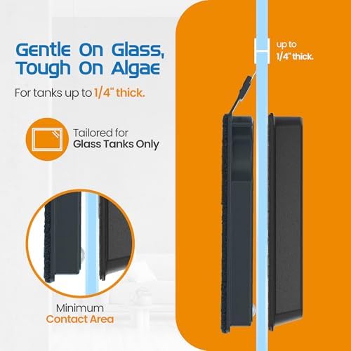 Flipper Cleaner Float - 2-in-1 Floating Magnetic Aquarium Glass Cleaner - Fish Tank Cleaner - Scrubber & Scraper Aquarium Cleaning Tools - Floating Fish Tank Cleaner, Nano