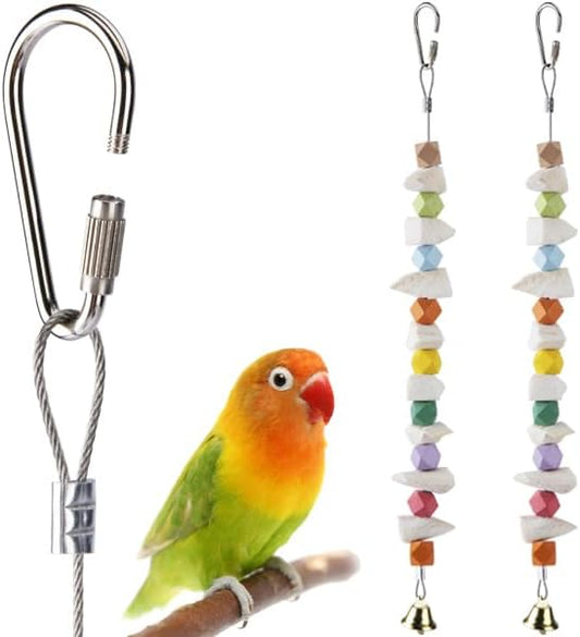 2 Pack Cuttlebone Bird Toys, Beak Grinding Stone Cage Accessories for Parakeets, Budgies, Cockatiels, Lovebirds, Green Cheek Conures, Small to Medium Birds