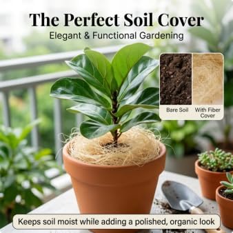 MAQIHAN Natural Plant Fiber - Organic Fiber Material for Bonsai and Crafts,Bird Nesting Material,White Garden Fibers for Potted Plants,Greenery Covering,Home Decoration,Gardening,Outdoor Use