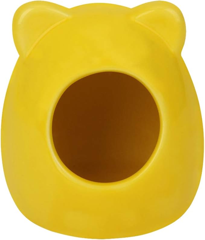 Small Animal House, Ceramic Hamster Bedding Hideout Nest, Critter Bath for Chinchilla Hamster Rat Gerbils (Random Color)