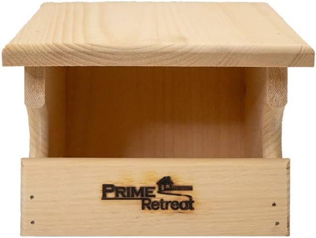 Prime Retreat Pine Open Nesting Boxes Set of 2, Wooden Outdoor Bird Nesting Shelters with Hanging Mount, Open Front Bird Nest Box for Robins Doves and Backyard Bird Habitat Support