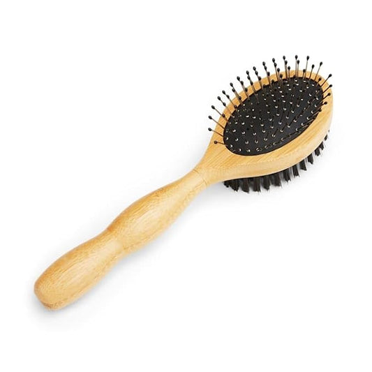 Well & Good by Petco Bamboo Pin and Bristle Dog Brush for All Coats, Small