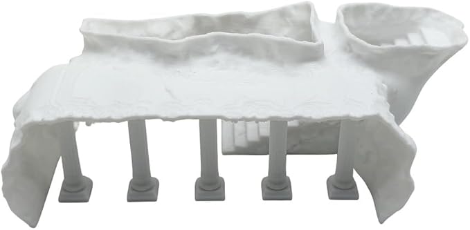 Ancient Aquatics Roman Column Ruins Castle Aquarium Decor, Fish Tank Cave Hideout Decoration, 3D Print Greece Castle Ornament, Safe for Freshwater & Saltwater Tanks (White, M-7.5")