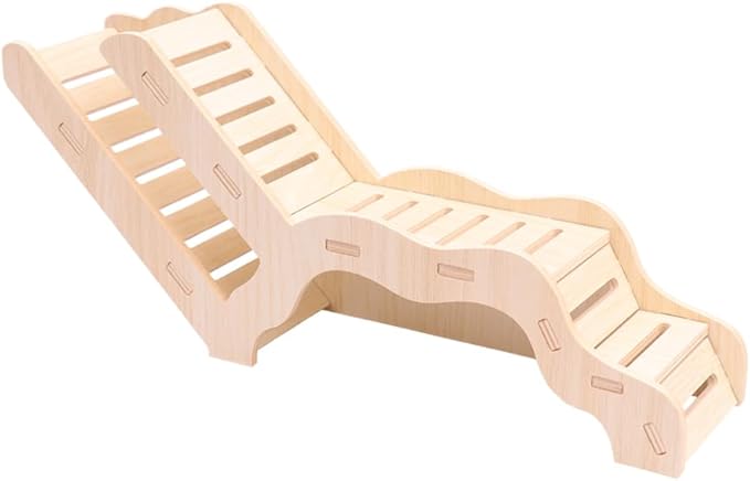 Small Size Hamster Explorer Set - Snap-Together Wooden Burrow with Panoramic Window, Natural Chew-Safe Design & Underground Activity Viewer for Cage Enrichment