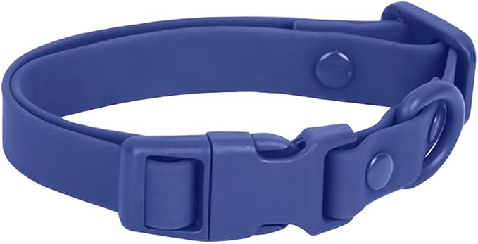 Ovale Waterproof Dog Collar Leash Combo Set, Durable and Easy to Clean, for Small Dogs.(S, Dark Blue)