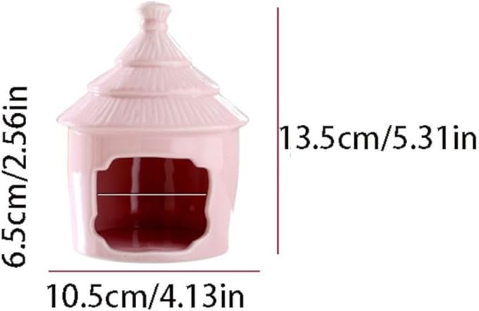 Ceramic Hamster Hideout, Ceramic Castle House Hideaway House, Ceramic Hamster Cages Hamster Habitat for Small Pet Guinea Pigs Hamster