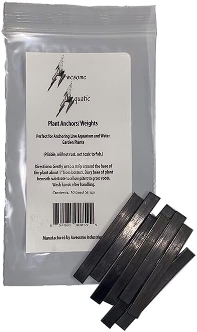 Awesome Aquatic Aquarium Plant Weights, Fish Tank Anchors, Lead Ribbon, 10 | Secure plants • Easy to shape • Holds stems in place • Prevents floating • Aquascaping essential