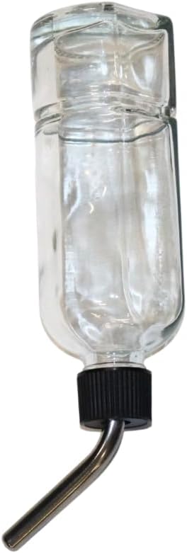 Lixit® Chew Proof Flat Sided Water Bottles for Rabbits, Ferrets, Rats, Birds, Hamsters, Guinea Pigs, Chinchillas Gerbils and Other Small Animals - Made in USA (Clear, 6 Ounce)