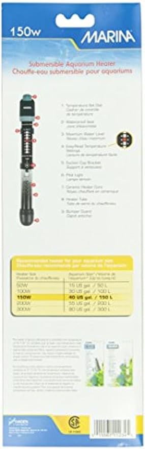 Marina Submersible Aquarium Heater 150 Watt (Pack of 2)