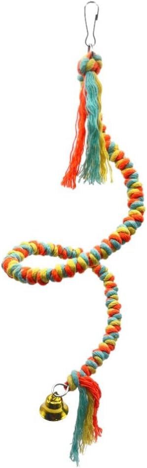 Bird Rope Perch Bird Perches for Cage, Colorful Cotton Bendable Rope Perch Swing, Parrot Perch Parrot Toys Parakeet Toys Bird Toys for Parrots (Multi-Color, 40 inch)