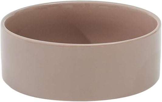Havniva Ceramic 7.3inch Dog Bowl, Food and Water Bowl for Medium Breed Dog, Pet Feeder for Replacement (Single Bowl, Brown Coffee)