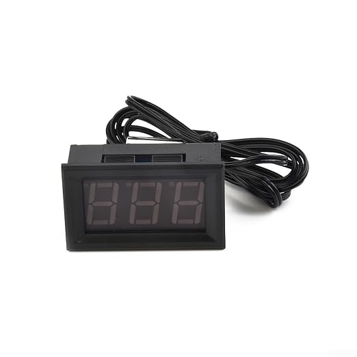 Digital LED Thermometer with Probe for Car Aquarium Pool Tank, DC 12V Temp Meter Sensor Monitor, Waterproof for Temperature Gauge(Red)