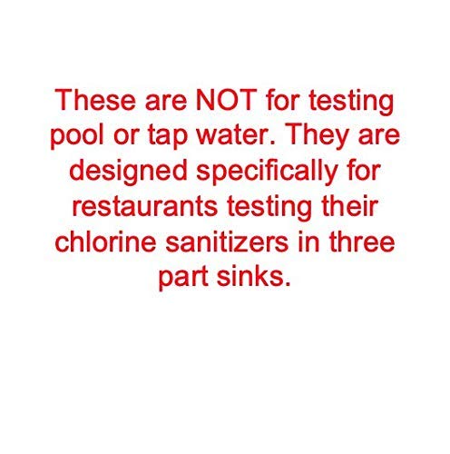 Chlorine Sanitizer Paper Test Strips, 10-200 ppm, 200-Pack | Sani Test Strips, Food Service, Restaurant, Precision Bleach, Made in USA