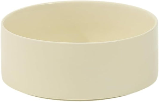 Havniva Ceramic 8.2inch Dog Bowl for Large-Breed Dogs, Anti-Slip and Weighted Pet Food and Water Bowl (Single Bowl -Light Yellow)