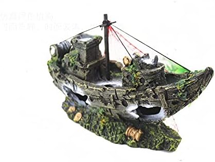 Ulalaza Aquarium Decorations Landscaping Tree Stump Hole Rock Cave Hideouts Stone Fish Tank Resin Driftwood Painted with Realistic Details Over House Supplies Castle Accessories