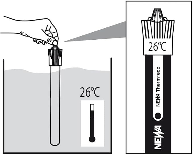 Newa Therm Eco Heater Submersible Adjustable Aquarium Heater with Suction Cup, 200 watt