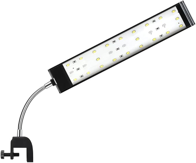 DaToo Aquarium Light Small LED Clip Light for Fish Tank 10W, 1 Yr Warranty