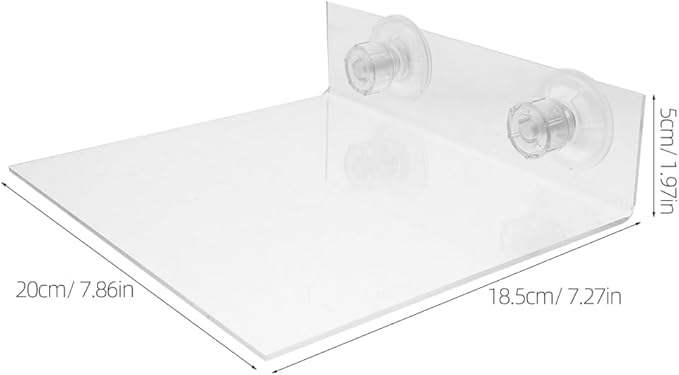 HANABASS Suction Cup Parrot Stand Platform Portable Acrylic Bird Perch for Windows Showers and Walls Flat Bird Stand for Small to Medium Parrots Parakeets Cockatoos and Macaws
