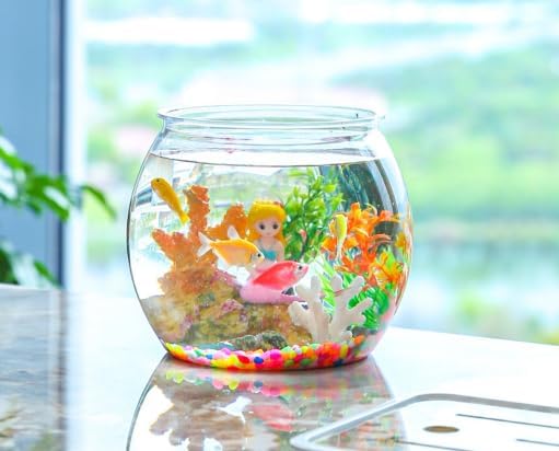 2Pcs Plastic Fish Bowls, 135oz Round Fish Tank Home Party DIY Decor | 1 Gallon Aquarium Hydroponic Planter Floral Container for Candy, Carnival Games, Prizes, Party ,Table Centerpiece