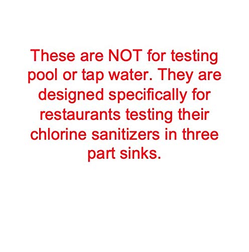 Chlorine Sanitizer Paper Test Strips, 10-200 ppm, 600-Pack | Sani Test Strips, Food Service, Restaurant, Precision Bleach, Made in USA