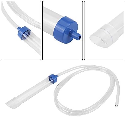 Aquarium Manual Water Changer Gravel Cleaner, Water Filter Syphon Tube Fluids Transfer Tool PVC Sand Vacuum Cleaning Pump Fish Cleaning Tool with 59in Long Pipe