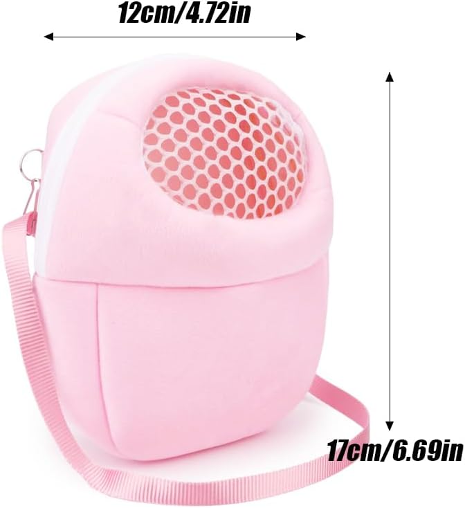 Hamster Carrier Bag, Small Animal Carrier Pouch Hamster Outdoor Hangbag Breathable Outgoing Travel Carrying Sling Case with Adjustable Straps