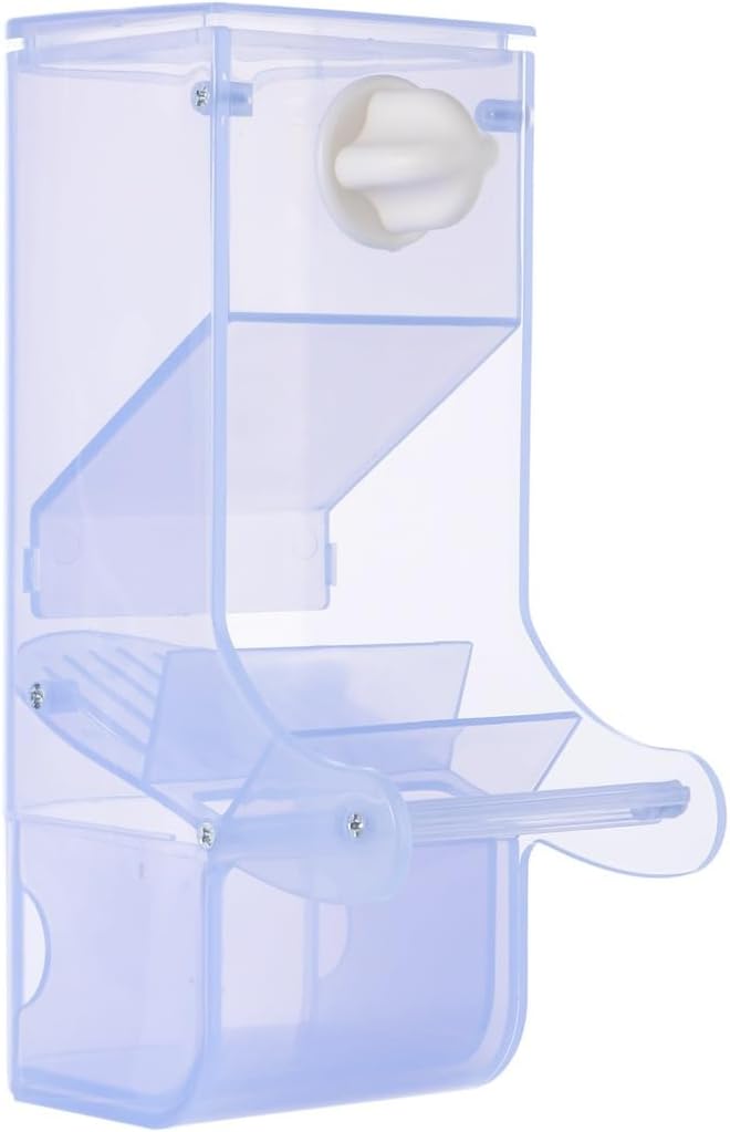 Automatic Bird Feeder with Perch, No-Mess Cage Seed Dispenser
