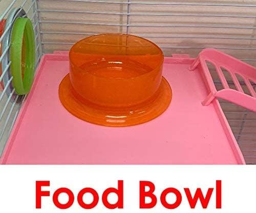 Pink 5-Floors Large Twin Tower Syrian Hamster Rodent Gerbil Mouse Mice Rat Cage with Crossover Tube Tunnel
