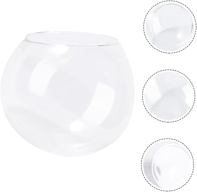 INOOMP Glass Nest for Hamster Chinchilla Small Animal Dust Bath Container Guinea Pig Hideout Pet Cooling Hut