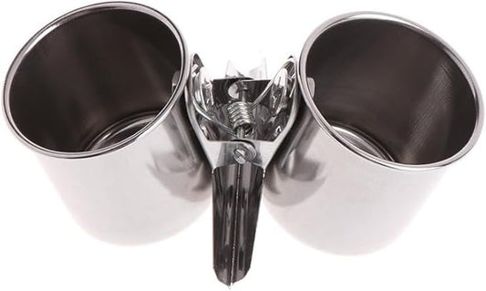 Parrot Feeding Cups Hanging Pet Animal Stainless Steel Birdcage Bowls for Cage Parakeet Bird Cage Accessories Suitable Small and Medium Bird Pet Supplies