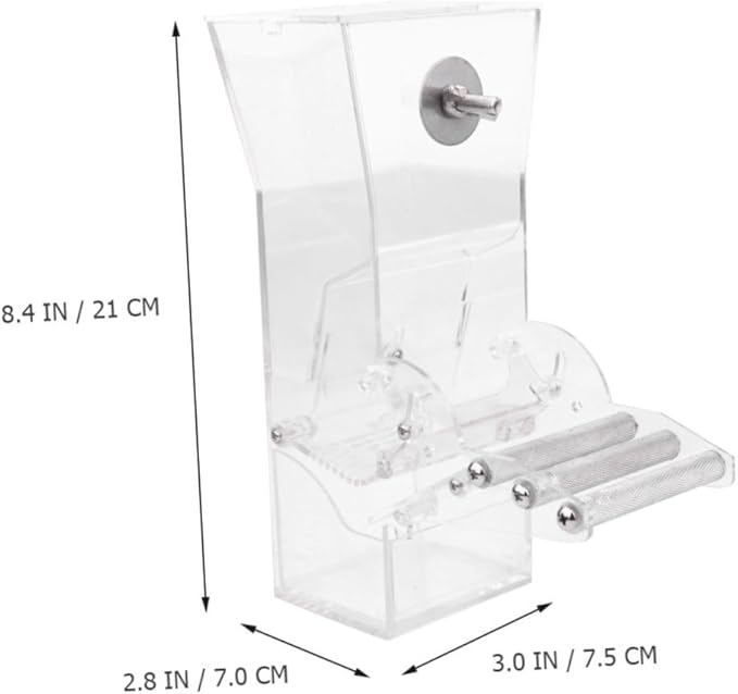 Tofficu Suction Cup Acrylic Bird Feeder for Seed Feeding No Spill Food Feeding Station with Hanging Design Suitable for Indoor and Outdoor Wild Birds